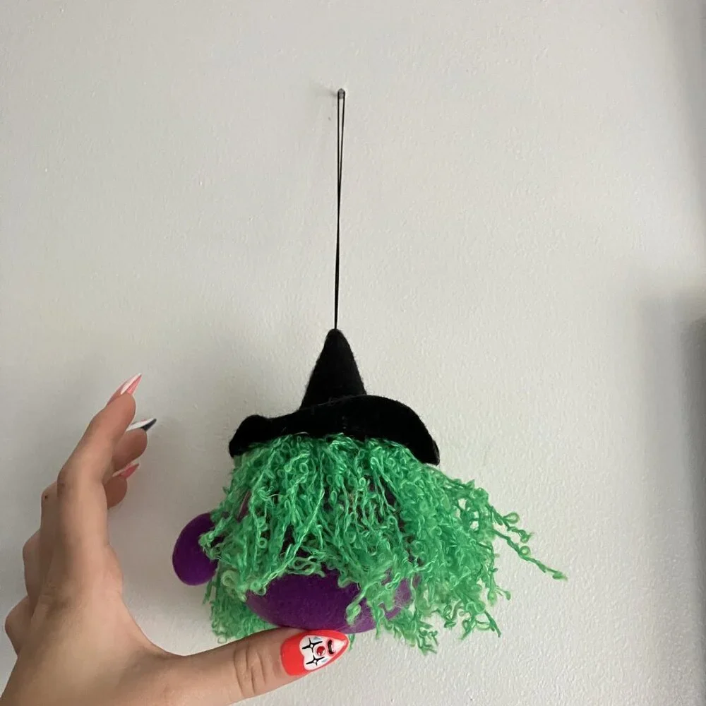 Vintage 1980s‎ Russ Bouncing Boo Buddies Halloween Plush Purple Witch Hanging